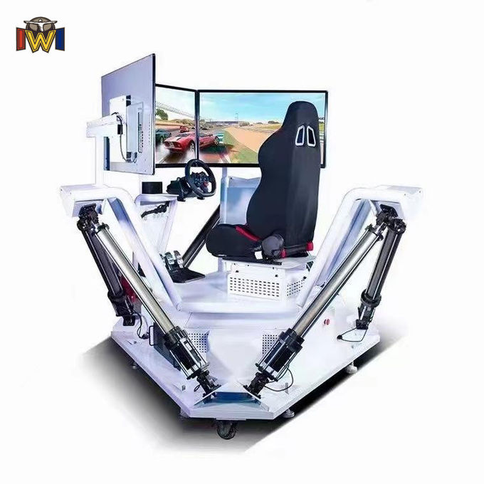 Three screen racing شبیه‌ساز with motion platform