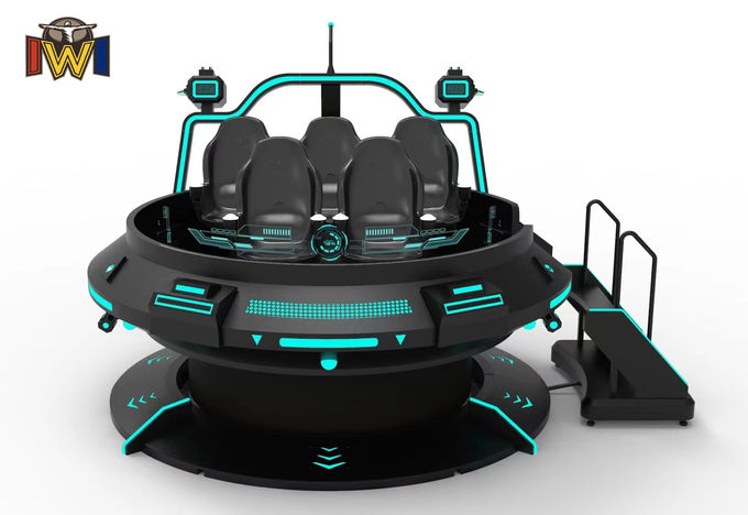 5-6 person VR UFO شبیه‌ساز with futuristic design and motion platform